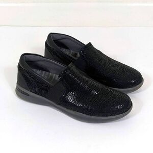 SoftWalk Black Sparkle Leather Slip On Shoes Women's 9.5